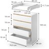 Wickelkommode Emmi Weiß/Goldkraft Eiche 80x111.7 cm mit 4 Schubladen Vitalispa Bild 2