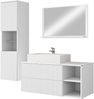 Badmöbel-Set Kormen Rillen II (Farbe: Weiß / Weiß Rillen + Marmor Bianco) Bild 2