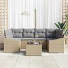 vidaXL Sofa Set mit Kissen 7 pcs Beige und Hellgrau Poly Rattan 3346620 Bild 3