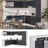 Eckküche R-Line Schwarz Beton/Weiß 287 x 46 cm ohne Arbeitsplatte Vicco Bild 2