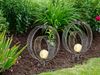 2er Set LED Solarleuchten Dekorstanzungen in Silber & Crackleglas, Höhe 42cm Bild 5