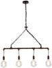 LED Balkenpendelleuchte 4-flammig in Industrial Wasserrohr Rostoptik Bild 2