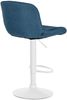 Barhocker PONOR - Stoff Blau 50x50x85 cm Weiß | Barstuhl Höhenverstellbar Mit Lehne Drehbar Tresenhocker Tresenstuhl Kneipenhocker Kneipenstuhl Bild 5