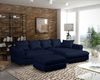 Ecksofa Couchgarnitur TIZIAN in Stoff Salvador Dunkelblau Ottomane Rechts Bild 3