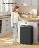 SONGMICS Pfandflaschen-Sammelbehälter, 95 L Pfandflaschen-Behälter, Flaschensammler Leergut, Recycling-Behälter, mit Loch, Deckel, Innensack mit Griffen, Küche, tintenschwarz-naturbeige RRBDE509B01 Bild 2