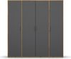 rauch Kleiderschrank; Drehtürenschrank VOYAGER, 4-türig, Graumetallic/Eiche Artisan, 187x194x53xcm Bild 2