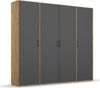 rauch Kleiderschrank; Drehtürenschrank VOYAGER, 4-türig, Graumetallic/Eiche Artisan, 187x194x53xcm Bild 3