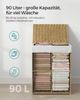 Songmics Wäschekorb handgeflochten, Rattan Naturfarben, 90L 46 x 33 x 60 cm Bild 4