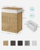 Songmics Wäschekorb handgeflochten, Rattan Naturfarben, 90L 46 x 33 x 60 cm Bild 5