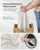 Songmics Wäschekorb handgeflochten, Rattan Naturfarben, 90L 46 x 33 x 60 cm Bild 3