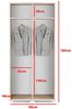 Kleiderschrank 90 cm Modulo 2-türig mit Spiegel, Mehrzweckschrank, Artisan/Schwarz, Push-to-Open-System, Modernes Design, 185 x 40 x 90 cm Bild 2