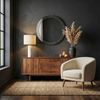 FINEBUY Wandspiegel Wandspiegel rund 60cm Dekospiegel Flurspiegel Wohnspiegel FB113176 (Dekoratives Element für moderne Wandgestaltung), Stilvolles Wohnaccessoire für helle Raumwirkung Bild 2
