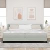 vidaXL Boxspringbett mit Kopfteil Hellgrau 200 x 200 cm Samt 3340406 Bild 3