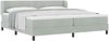 vidaXL Boxspringbett mit Kopfteil Hellgrau 200 x 200 cm Samt 3340406 Bild 2