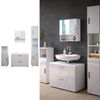 Badmöbel-Set Irma Weiß Hochglanz 4 Teile, mit Schubladenschrank und Hochschrank Vicco Bild 2
