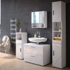 Badmöbel-Set Irma Weiß Hochglanz 4 Teile, mit Schubladenschrank und Hochschrank Vicco Bild 4