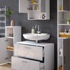 Badmöbel-Set Irma Weiß Hochglanz 4 Teile, mit Schubladenschrank und Hochschrank Vicco Bild 5
