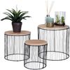 Spetebo Blumenhocker Metall Pflanzenständer 3er Set - 29 / 24 / 19 cm (Inhalt, 3 St, höhen unterschiedliche Tische), variable als Korb/ Ständer, Metall, schwarzen Nylon Bild 2