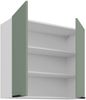 Küchen Hängeschrank 80 cm ARIA Aquamarin ultra matt + Weiss matt, hochwertige Fronten mit Anti Fingerprint Beschichtung Küchenzeile Küchenblock Bild 3