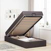 vidaXL Bettgestell mit Matratze 2 pcs Hellbraun Stoff 3399455 Bild 4