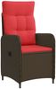 vidaXL Verstellbarer Gartenstuhl Braun und Rot Poly-Rattan 42027157 Bild 2