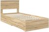 vidaXL Bettrahmen Sonoma Eiche und Silber 75 x 190 cm Holzwerkstoff 3408328 Bild 4