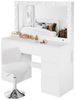 HOMALL Schminktisch Großer Schminktisch, Maße 115/120 x 40 x 140 cm, mit Schmuckschrank (LED-Beleuchtung und Steckdosen, 105 cm großer Spiegel, mit 7 Schubladen, optional mit Hocker – ostern geschenke) Bild 2