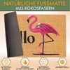 BRUBAKER Fußmatte 45 x 75 cm - Hello Flamingo - Schmutzfangmatte - Braun und Pink, Rechteckig, Höhe: 15 mm, Fußmatte für Außen und Innen - Wetterfest und Rutschfest Bild 2