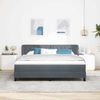 vidaXL Boxspringbett mit Kopfteil Dunkelgrau 180 x 200 cm Samt 3340347 Bild 3
