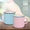 matches21 HOME & HOBBY Tasse Kaffeetassen Emaille-Optik Pastell, Teetassen 3er Set, 350 ml, 3-tlg, Porzellan, Dopamin Deko Kaffeebecher für Tee & Cappuccino Bild 3