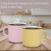 matches21 HOME & HOBBY Tasse Kaffeetassen Emaille-Optik Pastell, Teetassen 3er Set, 350 ml, 3-tlg, Porzellan, Dopamin Deko Kaffeebecher für Tee & Cappuccino Bild 4