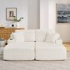 2-Sitzer Schlafsofa H 78 x T 186 x B 154 cm aus Kordstoff in Beige mit Getränkehalter und Seitentasche Bild 2