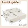 2-Sitzer Schlafsofa H 78 x T 186 x B 154 cm aus Kordstoff in Beige mit Getränkehalter und Seitentasche Bild 5