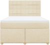 vidaXL Boxspringbett mit Matratze Creme 140x200 cm Stoff 3291308 Bild 4