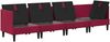 vidaXL Wohnzimmergarnitur mit Kissen mit Speicher 4 pcs Weinrot Samt 3413749 Bild 4