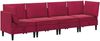vidaXL Wohnzimmergarnitur mit Kissen mit Speicher 4 pcs Weinrot Samt 3413749 Bild 2