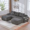 Sofa aus Cord 268x174x66 cm mit Cupholder & Seitentasche, dunkelgrau Bild 2
