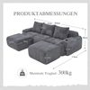 Sofa aus Cord 268x174x66 cm mit Cupholder & Seitentasche, dunkelgrau Bild 4