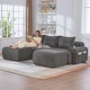 Sofa aus Cord 268x174x66 cm mit Cupholder & Seitentasche, dunkelgrau Bild 3