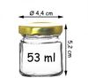 BigDean 50x kleine Marmeladengläser 53 ml - Made in Germany - Gläschen mit Schraub-Deckel - Mini Einmachgläser - Honiggläser - Probiergläser für Gastgeschenke & Hochzeit Bild 3