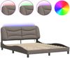 vidaXL Bettgestell mit LED ohne Matratze "Hvar" Taupe 160x200 cm Stoff 3213715 Bild 2