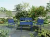 Vente-unique - MIRMANDE Gartensitzgruppe Metall Blau - B 50 cm x H 47 cm x L 89 cm Bild 2