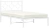 vidaXL Bettgestell mit Kopfteil Metall Weiß 100x190 cm 376269 Bild 4