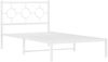 vidaXL Bettgestell mit Kopfteil Metall Weiß 100x190 cm 376269 Bild 3