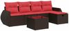 vidaXL 6-tlg. Garten-Sofagarnitur mit Kissen Braun Poly Rattan 3325580 Bild 2