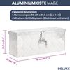 Aluminiumbox mit Deckel - Abschließbar | Alubox Deichselbox Alu Anhängerbox Werkzeugkiste Metall Transportbox Metallkiste, 50x15x20,5cm Silber Bild 3