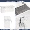 Aluminiumbox mit Deckel - Abschließbar | Alubox Deichselbox Alu Anhängerbox Werkzeugkiste Metall Transportbox Metallkiste, 50x15x20,5cm Silber Bild 5