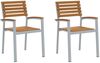 2er Set Gartenstuhl, Balkonstuhl Braun 56 x 57 x 87 cm Massivholz Akazie Bild 2