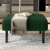 Fußhocker aus Cordstoff, moderner Polsterhocker mit stabiler Metallstruktur, weiche Polsterung & ergonomische Sitzhöhe,Smaragd Bild 3