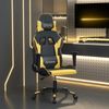 vidaXL Gaming-Stuhl mit Massagefunktion Schwarz & Golden Kunstleder 345447 Bild 2